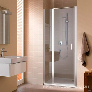 Дверь д/д, с неподвижным сегментом, в нишу, 1000хh2000мм, (цв.серебро+klar+clean),  1GL ZZ Kermi Pega PE 1GL 10020VPK