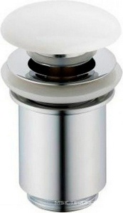 Пробка отвертия слива для раковины с переливом, нажимная Up&Down, (керамика цв. белый), Globo ZZ Globo Универсал FI012BI