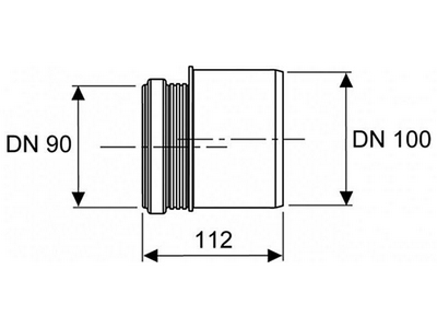 Соединение (адаптер) для горизонтального подсоединения модулей унитаза к сливному патрубку DN 100, TECEbox ZZ Tece Универсал 9820136