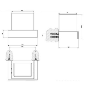 Стакан настенный (цв. 099 черный XL),  ZZо мыла настенный (цв. 099 черный XL),  ZZ Gessi Rettangolo 20808 099