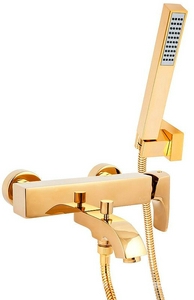Смеситель для ванны, лейка, шланг, кронштейн в компл., (цв.золото),  ZZ Paini Lady 89OP105