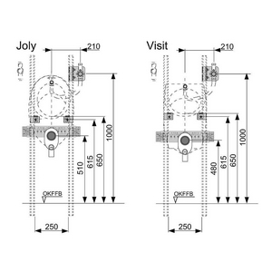 Комплект для монтажа писсуаров Keramag Joly, Visit, (сливной клапан TECE U 1, сифон, монтажная пластина, крепеж),  ZZ Tece TECEprofil 9020039
