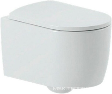 Унитаз подвесной 36х52см, безободковый, БЕЗ сиденья, крепёж в компл., (цв..matt white),  ZZ ArtСeram Monet MNV001 05; 00