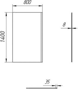 Штора на ванну 800xh1400мм, неподвижная, (стекло прозр. 8мм, фурн.цв.черный матовый),  ZZ Paini Screen Paini-ScreenWT80F