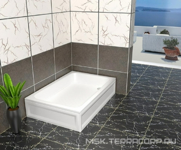 Поддон для душа, прямоугольный, 120х80хh27см, ножки в компл., без сифона и панелей, (акрил цв.белый), RGW ZZ RGW Универсал 16180282-51-A