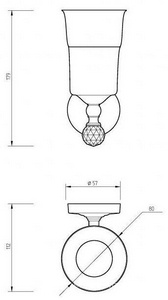 Стакан настенный, (цв.золото),  Migliore Amerida 16592