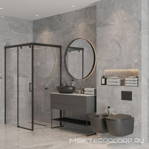 Душевое ограждение 1200x800х2000мм, прямоуг., сдвижная дверь, боковая стенка, правая/левая, (стекло прозрачн.6/8мм, фурн.цв.черный),  ZZ Paini Dax 84YO12080