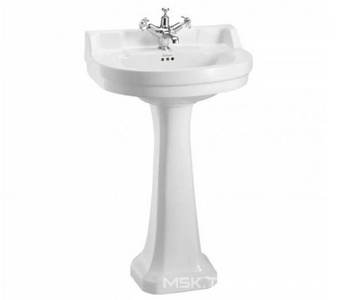Раковина 56х47хh90см, с 1 отв.д/смесит., пьедестал в компл.,  ZZ Burlington Edwardian B6+P1