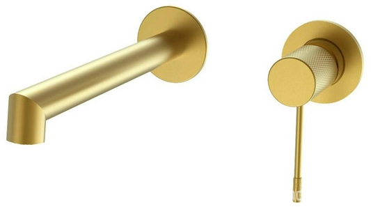 Смеситель для раковины, встраиваемый в стену, внутрен. часть в компл., (цв.брашированное золото),  ZZ Vincea Desire VBFW-1D1BG