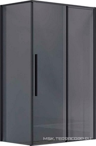 Душевой уголок 1200х800хh1950мм, прямоуг., правый/левый, (стекло тонированное 6мм Easy Clean, фурн.цв.черный матовый),  ZZ Vincea Slim-N VSR-4SN8012CGB