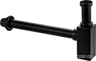 Сифон для раковины 1*1/4, без донного клапана, квадратный, цв. черный ZZ Brimix Brimix 8744