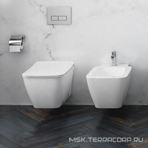 Биде подвесное 360х540мм, с керамической накладкой слива, крепёж в компл.,  ZZ Ideal Standard Strada II T297101