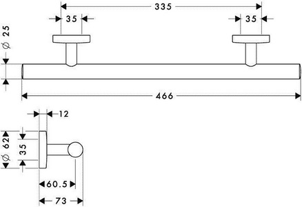Полотенцедержатель 46,6см (цв.хром),  ZZ Hansgrohe Logis 40513000