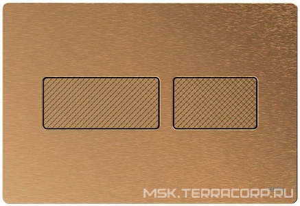 Панель смыва с двумя клавишами, для застенного модуля д/унитаза, (металл, цв.латунь, с текстурой ромбы),  ZZ Tece TECEsolid 9240436