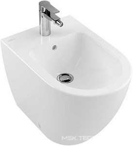 Биде напольное 370х560мм, 1 отв. д/смес., крепл. к полу в компл., (R1 white alpin ceramicplus),  ZZ Villeroy & Boch Subway 2.0 540100R1