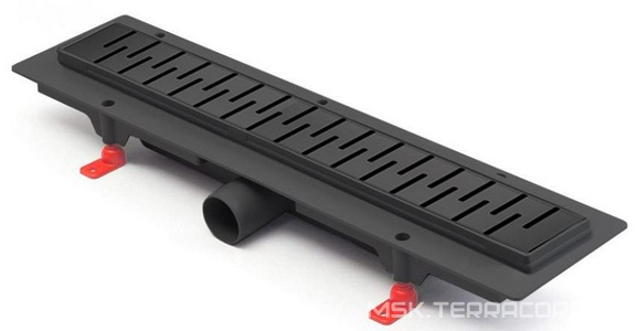 Душевой лоток  450 мм D40, черный матовый ZZ Paini Medium CH450MC