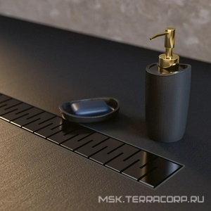 Душевой лоток  450 мм D40, черный матовый ZZ Paini Medium CH450MC