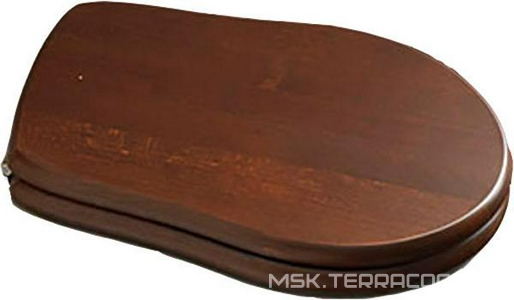 Сиденье для унитаза, без микролифта, (цв.орех, петли цв.хром),  ZZ Kerasan Retro 109040