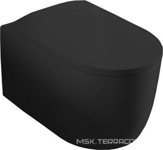 Унитаз подвесной 36х52см, безободковый, БЕЗ сиденья, крепёж в компл., (цв. matt black),  ZZ ArtСeram Monet MNV001 17; 00