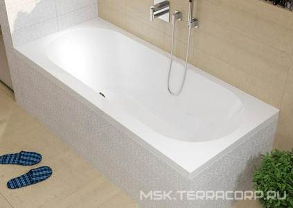 Ванна 170х80см, без ножек/рамы, панелей, слива-перелива, (акрил цв.белый),  ZZ Riho Carolina B055001005