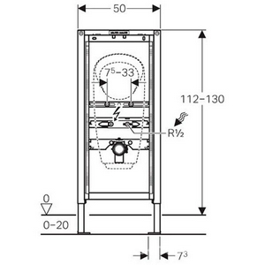 Монтажный элемент для писсуаров, h112см, (!!! БЕЗ ДОП.КРЕПЕЖА арт.111.815.00.1),  ZZ Geberit Duofix 111.686.00.1