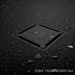 Трап для душа, выпуск гориз.50мм, (решетка нерж.сталь 110х110мм, цв.черный), RGW ZZ RGW Walk In SDR-13B