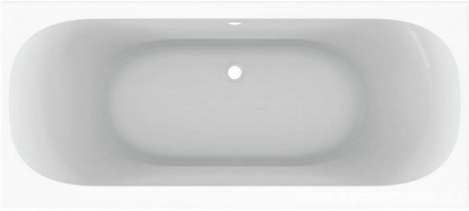 Ванна, прямоугольная 1800x800х450мм, акрил, без ножек арт.554.900.00.1, и удлиненного слива-перелива, SOANA  ZZ Geberit Acanto 554.007.01.1