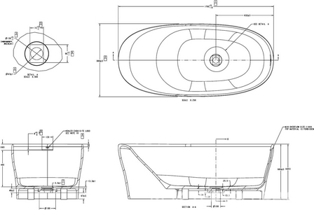 Ванна 1700x800хh600мм, отдельностоящая, интегрированный слив-перелив, д/к в цвет ванны в компл., (искусств.камень цв.белый),  Neo ZZ Allen Brau Krion 2.35001.21