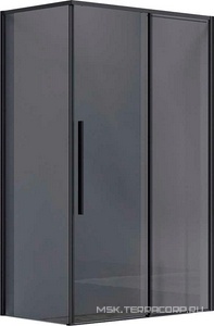 Душевой уголок 1200х900хh1950мм, прямоуг., правый/левый, (стекло тонированное 6мм Easy Clean, фурн.цв.черный матовый),  ZZ Vincea Slim-N VSR-4SN9012CGB