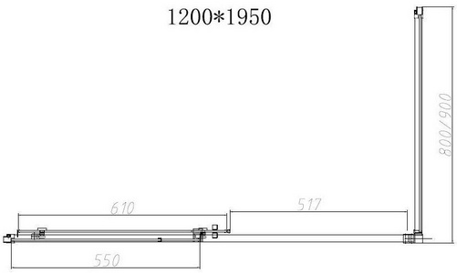Душевой уголок 1200х900хh1950мм, прямоуг., правый/левый, (стекло тонированное 6мм Easy Clean, фурн.цв.черный матовый),  ZZ Vincea Slim-N VSR-4SN9012CGB
