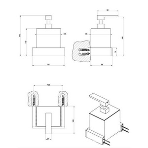Дозатор для жидкого мыла настенный (цв. 099 черный XL),  ZZ Gessi Rettangolo 20814 099