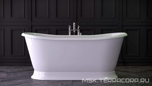 Ванна отдельностоящая 170х70хh66см, с экраном, с акриловым плинтусом, без слива-перелива арт.0100-091-0 хх, (акрил цв.белый),  ZZ Knief Princess I 0100-081-02 white / white