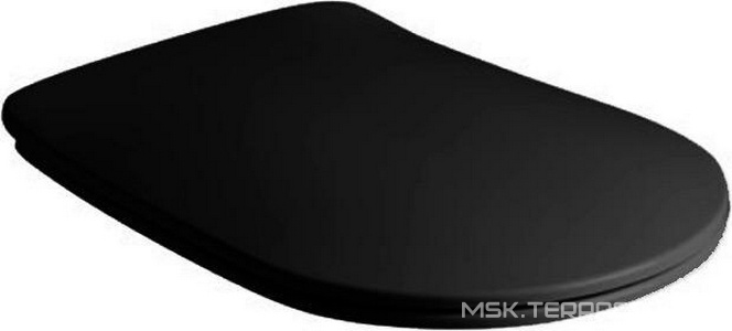 Сиденье для унитаза, с микролифтом, Slim, (пластик цв.черный матовый, петли цв.хром),  ZZ Kerasan Nolita 539131