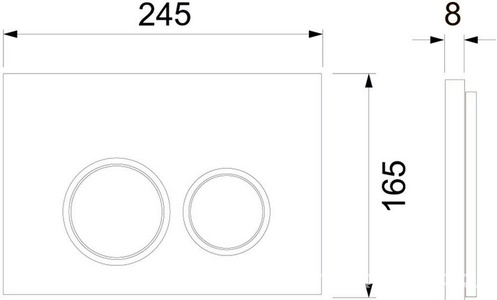 Панель смыва с двумя круглыми.клавишами, для застеного модуля д/унитаза, (цв.белый, кольца цв.хром),  ZZ Tece TECEspring 9940103