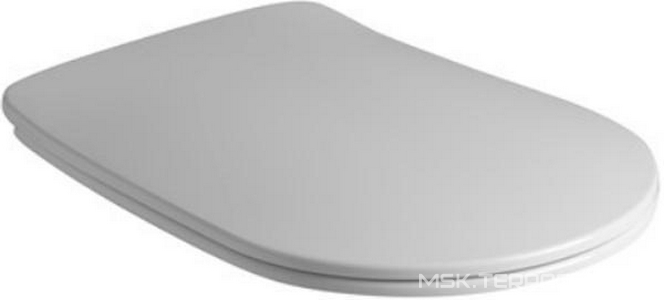 Сиденье для унитаза, с микролифтом, Slim, (пластик цв.белый матовый, петли цв.хром),  ZZ Kerasan Nolita 539130
