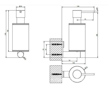 Дозатор настенный (цв.черный/Black Metal Brushed PVD), 316 ZZ Gessi Gessi 316 54714 707
