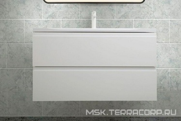 База под раковину подвесная с двумя выкатными ящиками, 900х480хh550мм, (цв.Bianco Lucido), Bianchi ZZ