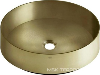 Раковина накладная, круглая 400хh125мм, (нерж.сталь, цв.Warm Bronze Br. PVD), БЕЗ донного клапана, Gessi 316 ZZ