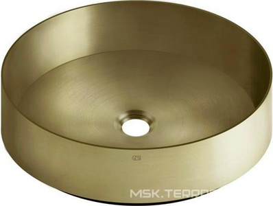 Раковина накладная, круглая 400хh125мм, (нерж.сталь, цв.Warm Bronze Br. PVD), БЕЗ донного клапана,  ZZ Gessi Gessi 316 54601 726