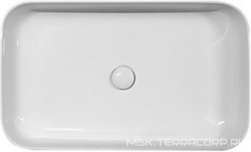 Раковина накладная на столешницу, прямоуг. 70х43хh12см, без отв.д/смесит., без перелива, (цв.Nocciola),  ZZ Kerasan Tribeca 460281