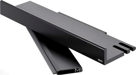 Полочка для душа 360х116мм, со встроенным стеклоочистителем, (цв.черный матовый),  ZZ Keuco Reva 12859 370000