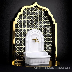 Раковина для омовения, напольная с пристенной панелью, 840х400/555хh1130мм, с 2 отв. для смесителя, без перелива, (стеклокомпозит цв.белый),  ZZ Migliore Olivia 24638