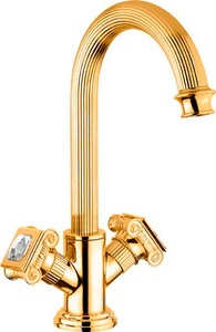 Смеситель для раковины, с д/к, (цв.золото, ручки Swarovski),  ZZ Cezares Olimp OLIMP-LS2-03/24-Sw