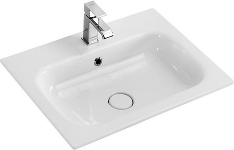 Раковина (ПРОДАЖА ТОЛЬКО С БАЗОЙ ПОД РАК.) 600x460мм, с 1 отв.д/смесит., с переливом, (керамика, цв.белый), Cezares ZZ Cezares Универсал CZR-NAT-60-LVB