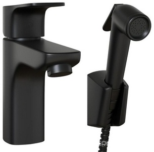 Смеситель для раковины, c гигиенич. душем, без д/к, (цв.черный матовый),  ZZ Paini Viva Style P4YO205/574