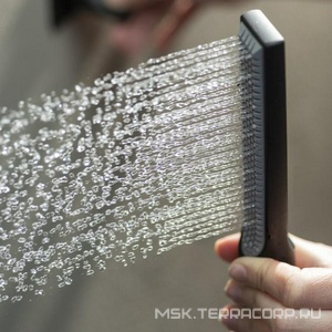 Смеситель для ванны встраиваемый в стену, наружная часть БЕЗ встраиваемой, лейка, шланг в компл., (цв.черный матовый),  ZZ Bossini Apice Z00555.073