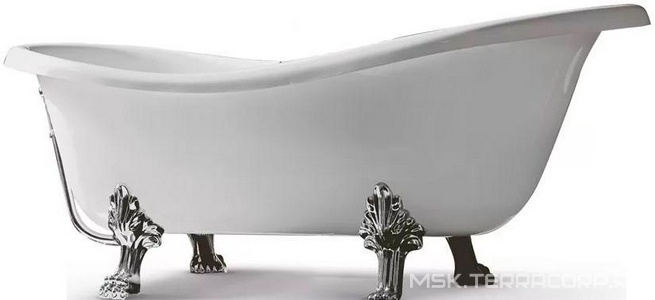 Ванна 1700х800хh720(600)мм, акрил, отдельностоящая, ножки "Львиные лапы", слив-перелив в компл., (цв. хром),  ZZ Treesse Epoca V5071 cromo