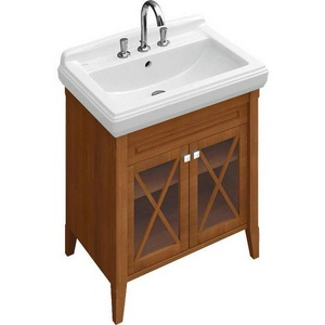 Шкаф под раковину 685хh750х540мм, 2 двери, (цв.орех, ручки-керамика цв.01 white),  ZZ Villeroy & Boch Hommage 89950001