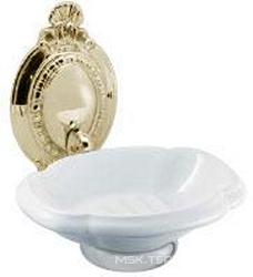 Мыльница настенная 16х17хh16см, (цв. золото/белая керамика), Oval cristallo Z XXZ