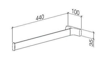 Полотенцедержатель торцевой, 440мм, (цв. хром) Cult XX